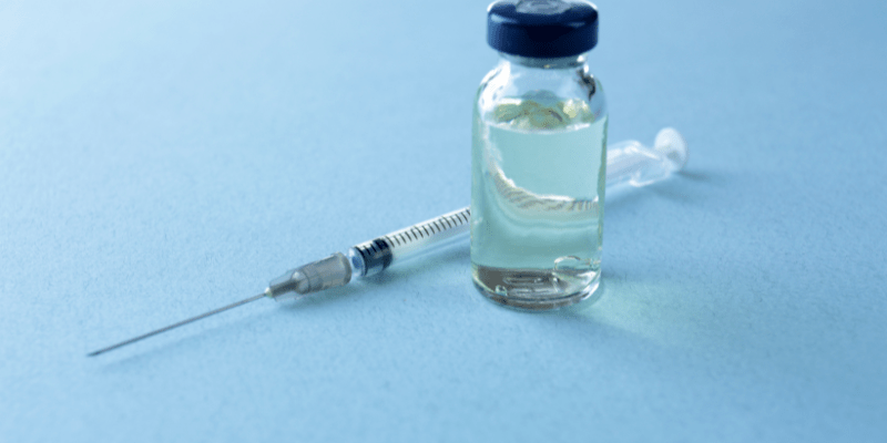 A needle, syringe and medicine vial NAD+ Injections