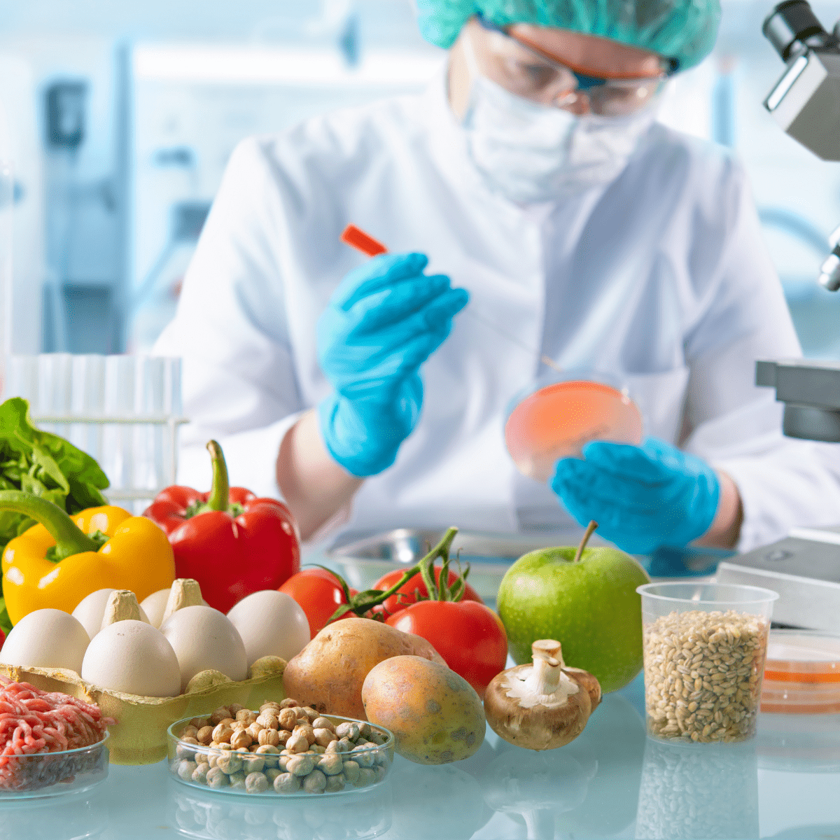 A scientist studying glutathione levels in foods