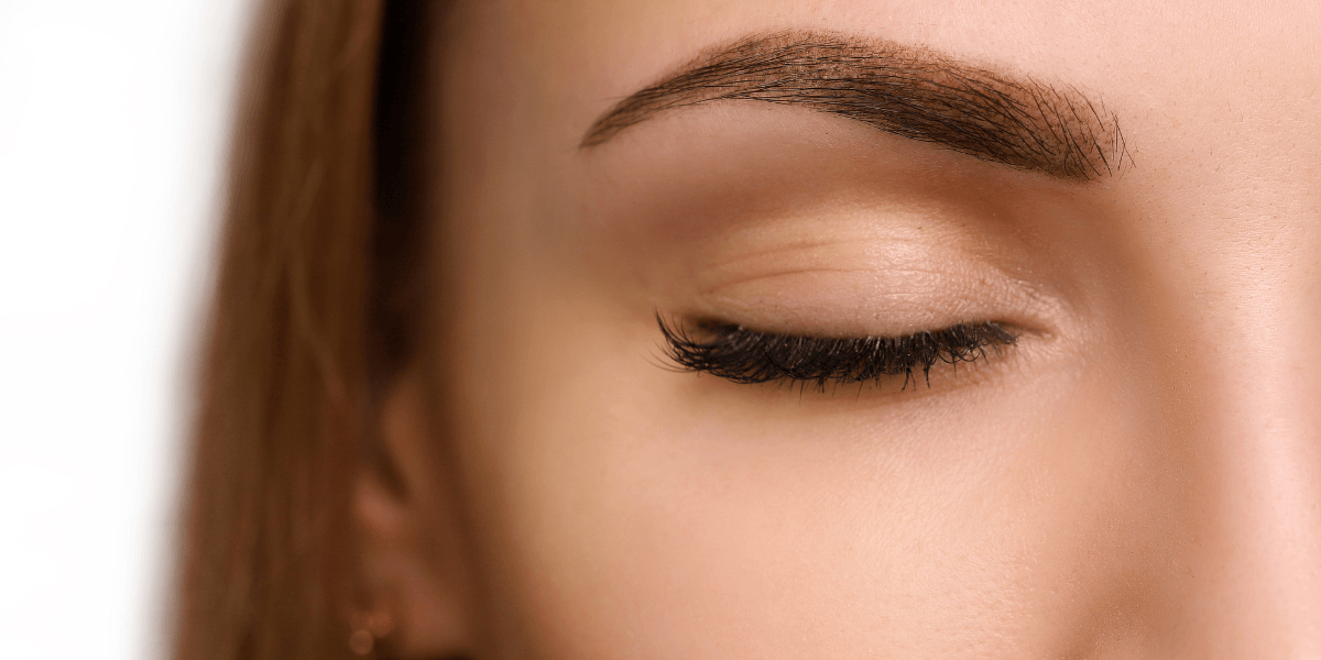 Close up of a woman's eyebrow