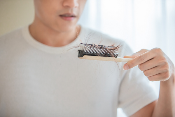 hair on a brush